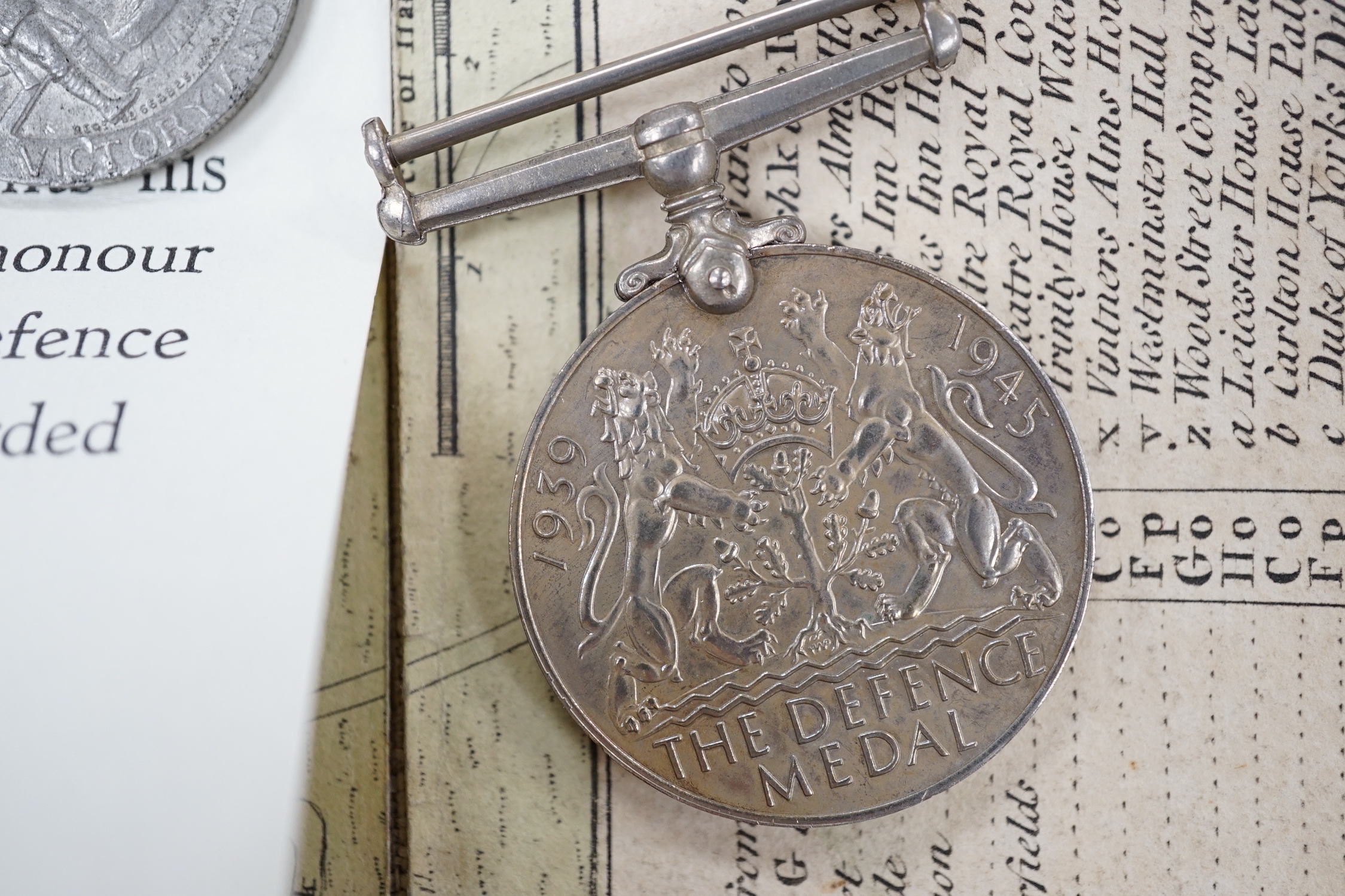 Miscellaneous medals, three stick pins, two George III indentures